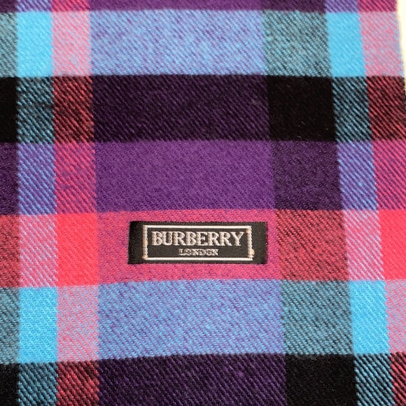 Burberry Purple Check Scarf! NEW Condition! Flawless! 70” x - Picture 3 of 5